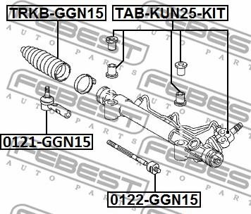 Febest 0122-GGN15 - Осевой шарнир, рулевая тяга autospares.lv