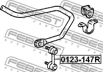 Febest 0123-147R - Тяга / стойка, стабилизатор autospares.lv