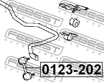 Febest 0123-202 - Тяга / стойка, стабилизатор autospares.lv