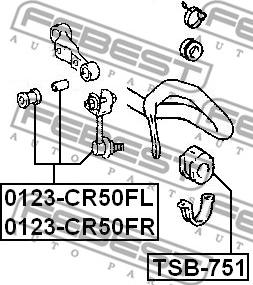 Febest 0123-CR50FL - Тяга / стойка, стабилизатор autospares.lv