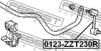 Febest 0123-ZZT230R - Тяга / стойка, стабилизатор autospares.lv