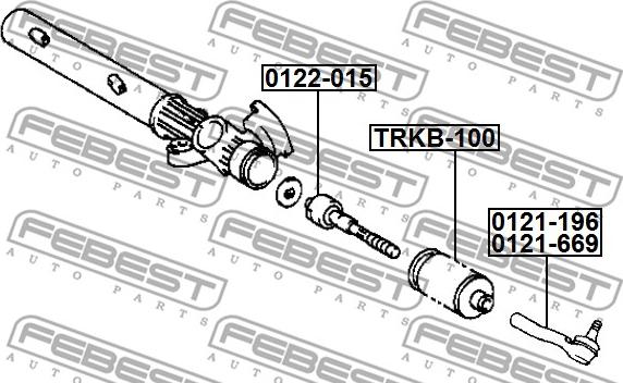 Febest 0122-015 - Осевой шарнир, рулевая тяга autospares.lv