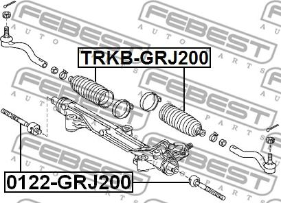 Febest 0122-GRJ200 - Осевой шарнир, рулевая тяга autospares.lv