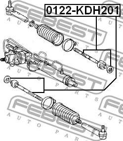 Febest 0122-KDH201 - Осевой шарнир, рулевая тяга autospares.lv