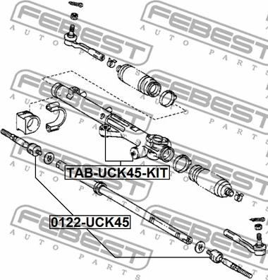 Febest 0122-UCK45 - Осевой шарнир, рулевая тяга autospares.lv