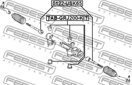 Febest 0122-USK65 - Осевой шарнир, рулевая тяга autospares.lv