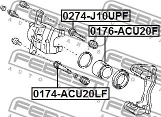 Febest 0174-ACU20LF - Направляющий болт, корпус скобы тормоза autospares.lv