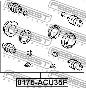 Febest 0175-ACU35F - Ремкомплект, тормозной суппорт autospares.lv