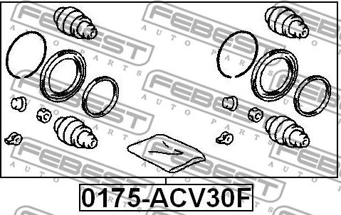 Febest 0175-ACV30F - Ремкомплект, тормозной суппорт autospares.lv