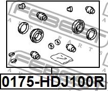 Febest 0175-HDJ100R - Ремкомплект, тормозной суппорт autospares.lv