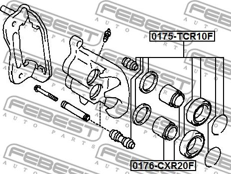 Febest 0176-CXR20F - Поршень, корпус скобы тормоза autospares.lv