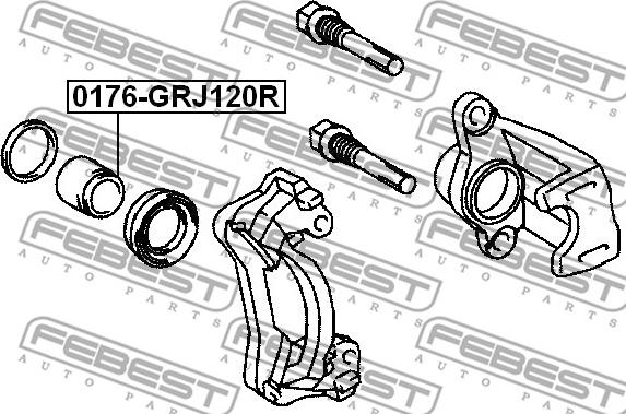 Febest 0176-GRJ120R - Поршень, корпус скобы тормоза autospares.lv