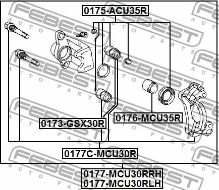 Febest 0177-MCU30RRH - Тормозной суппорт autospares.lv