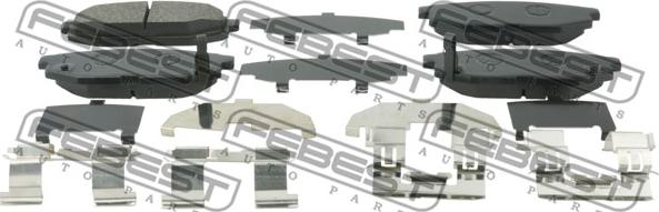 Febest 0801-G12R - Тормозные колодки, дисковые, комплект autospares.lv