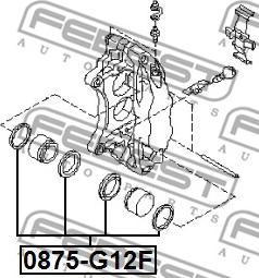 Febest 0875-G12F - Ремкомплект, тормозной суппорт autospares.lv