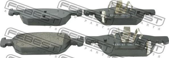 Febest 0301-ACCF - Тормозные колодки, дисковые, комплект autospares.lv