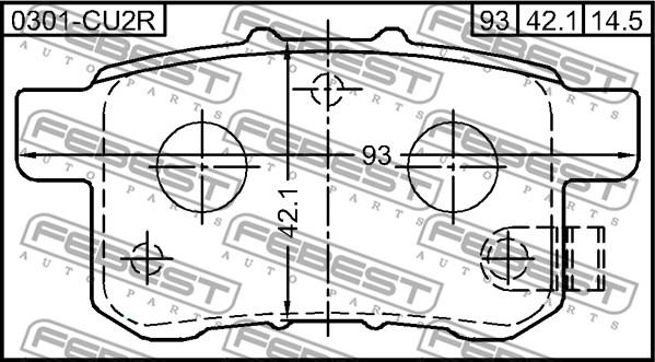 Febest 0301-CU2R - Тормозные колодки, дисковые, комплект autospares.lv