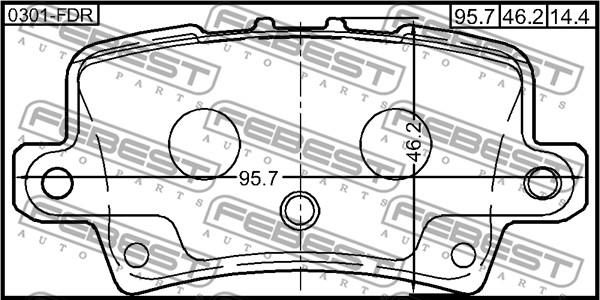 Febest 0301-FDR - Тормозные колодки, дисковые, комплект autospares.lv