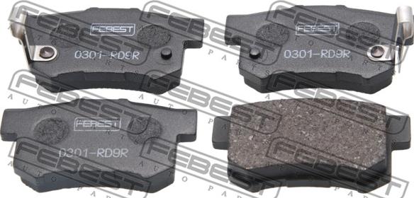 Febest 0301-RD9R - Тормозные колодки, дисковые, комплект autospares.lv