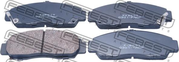 Febest 0301-RN5F - Тормозные колодки, дисковые, комплект autospares.lv