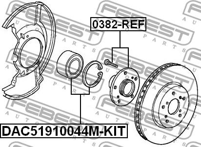 Febest DAC51910044M-KIT - Подшипник ступицы колеса autospares.lv