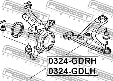 Febest 0324-GDRH - Рычаг подвески колеса autospares.lv