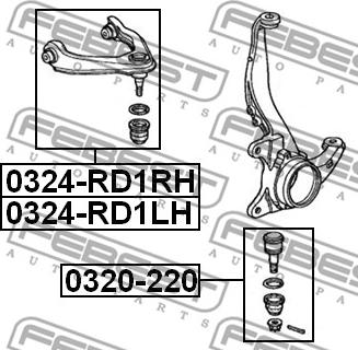 Febest 0324-RD1LH - Рычаг подвески колеса autospares.lv