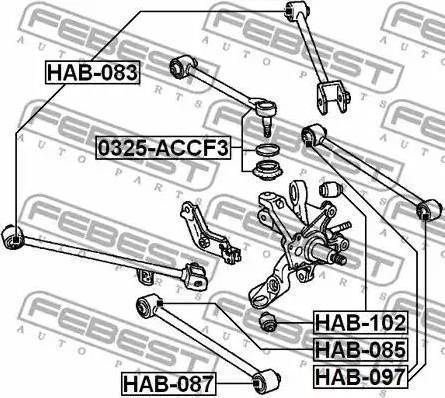 NTY ZTT-HD-028A - Сайлентблок, рычаг подвески колеса autospares.lv