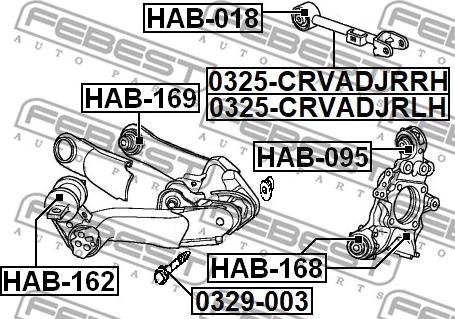 Febest 0325-CRVADJRLH - Рычаг подвески колеса autospares.lv