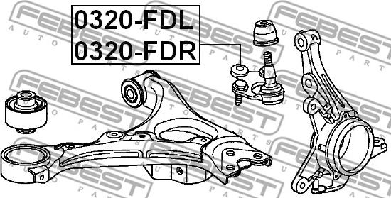 Febest 0320-FDR - Шаровая опора, несущий / направляющий шарнир autospares.lv