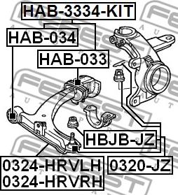 Febest 0320-JZ - Шаровая опора, несущий / направляющий шарнир autospares.lv