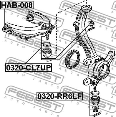 Febest 0320-RR6LF - Шаровая опора, несущий / направляющий шарнир autospares.lv