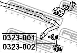 Febest 0323-001 - Тяга / стойка, стабилизатор autospares.lv