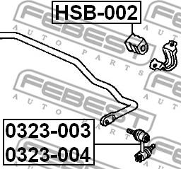 Febest 0323-004 - Тяга / стойка, стабилизатор autospares.lv