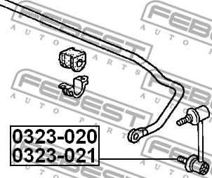 Febest 0323-021 - Тяга / стойка, стабилизатор autospares.lv