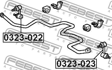 Febest 0323-023 - Тяга / стойка, стабилизатор autospares.lv