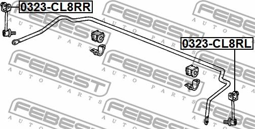 Febest 0323-CL8RR - Тяга / стойка, стабилизатор autospares.lv