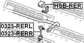 Febest 0323-RERR - Тяга / стойка, стабилизатор autospares.lv