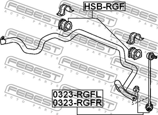 Febest 0323-RGFL - Тяга / стойка, стабилизатор autospares.lv