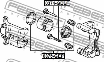 Febest 0375-GEF - Ремкомплект, тормозной суппорт autospares.lv