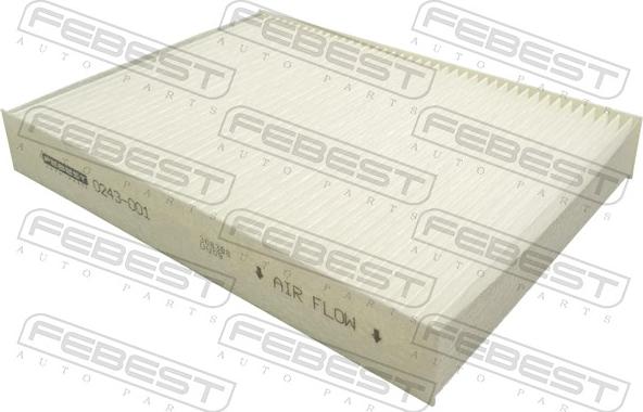 Febest 0243-001 - Фильтр воздуха в салоне autospares.lv