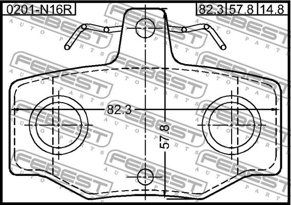 Febest 0201-N16R - Тормозные колодки, дисковые, комплект autospares.lv