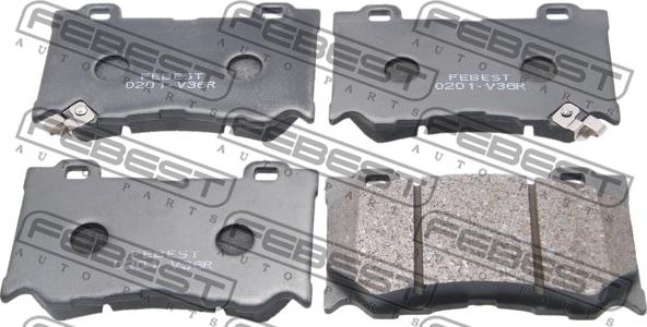 Febest 0201-V36F - Тормозные колодки, дисковые, комплект autospares.lv