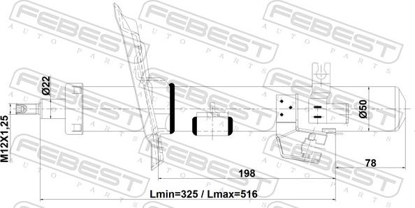 Febest 02110-004FL - Амортизатор autospares.lv