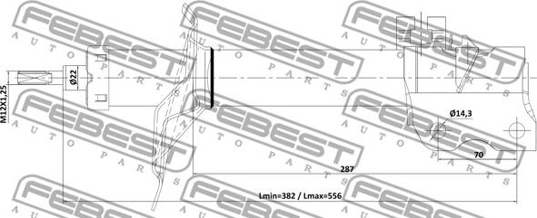 Febest 02110-006FL - Амортизатор autospares.lv