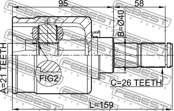 Febest 0211-K12 - Шарнирный комплект, ШРУС, приводной вал autospares.lv