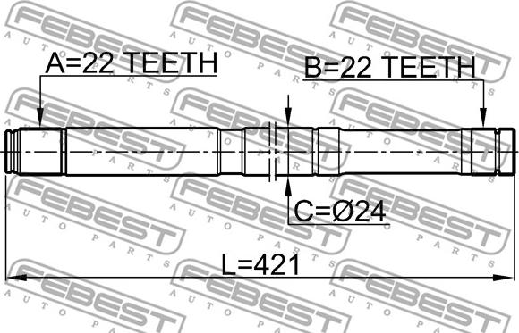 Febest 0212-B10MTLH - Приводной вал autospares.lv