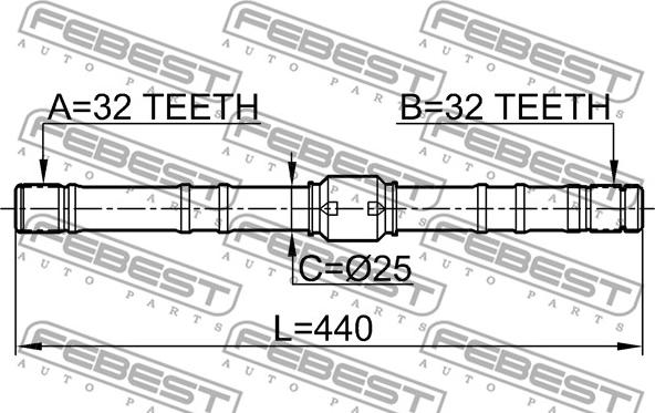 Febest 0212-SR20RH - Приводной вал autospares.lv