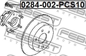 Febest 0284-002-PCS10 - Шпилька ступицы колеса autospares.lv