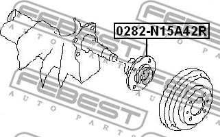 Febest 0282-N15A42R - Ступица колеса, поворотный кулак autospares.lv